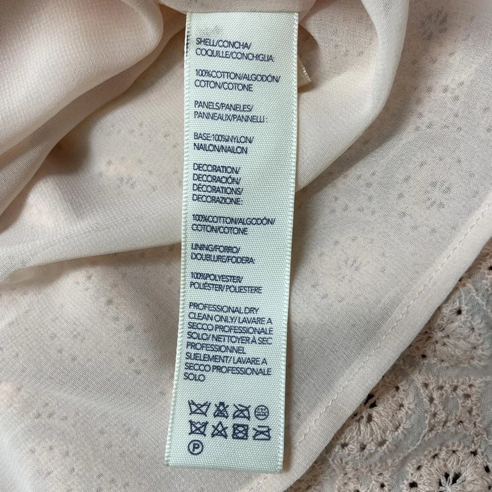 Womens Rebecca Minkoff Eyelet Ruffle Top Size XXS Boho Whimsical